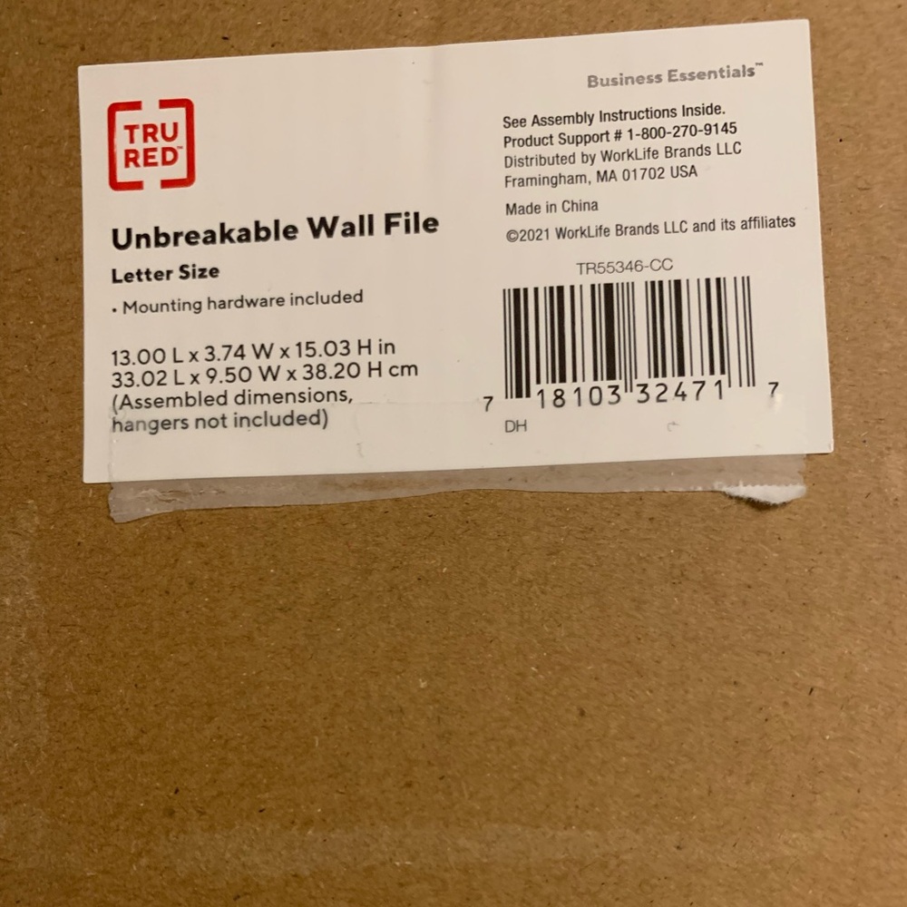 NIB TRU RED Unbreakable 3-Pocket Plastic Letter Wall File ORGANIZE Smoke TR55346